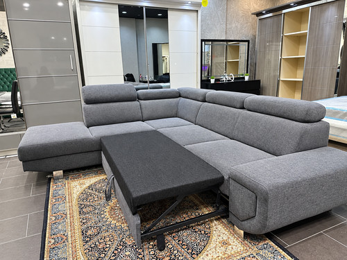 Artic grey corner sofa bed - sofa,