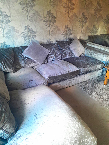 Grey velvet corner - velvet,