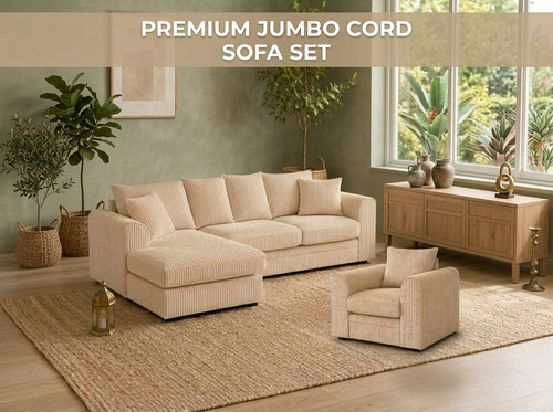 Jumbo cord corner sofa - cord,