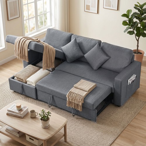 Homcom corner sofa bed - sofa, with