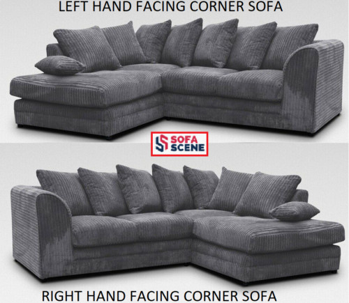 Jumbo cord corner sofa suite - cord,