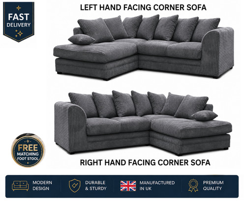 Jumbo cord corner sofa suite - jumbo,