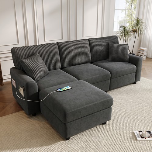 Shaped corner sofa dark - l-shaped,