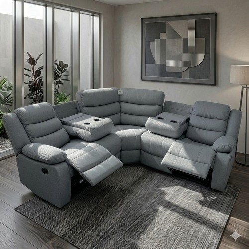 Roma corner sofa fabric - roma, fabric-grey