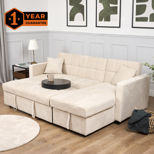 Velvet corner sofa bed with - velvet,