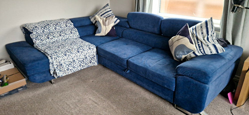 Blue blended fabric - blended, corner