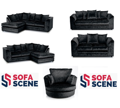 Corner crushed velvet sofa - crushed,