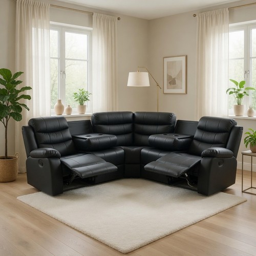 Roma corner black - corner, leather