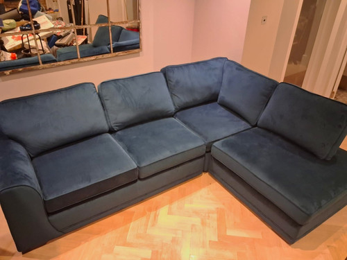 Dfs orka blue velvet corner - blue,