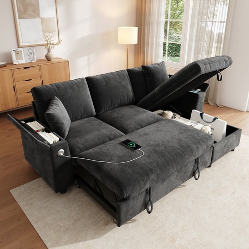 Corner sofa bed with storage - sofa,