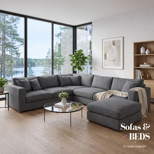 Luxury fabric ruby corner sofa - fabric,